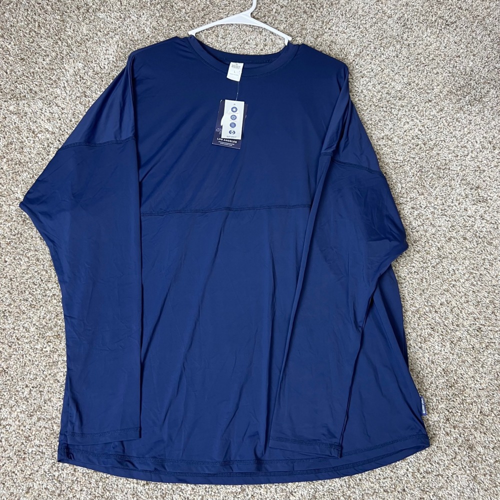 Spirit Jersey Mens L Midnight Blue Merk's New Smyrna Beach UPF 50+ Long Sleeve